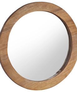 Zidno ogledalo od tikovine 60 cm okruglo