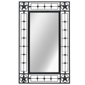 Zidno ogledalo pravokutno 50 x 80 cm crno