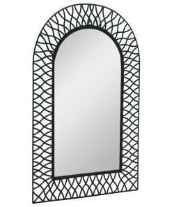 Zidno ogledalo s lukom 50 x 80 cm crno