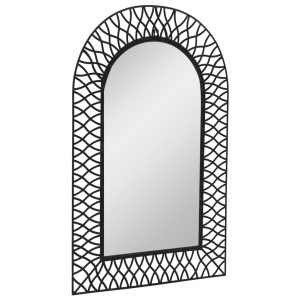 Zidno ogledalo s lukom 50 x 80 cm crno