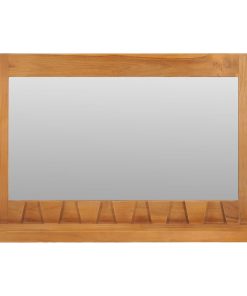 Zidno ogledalo s policom 60 x 12 x 40 cm od masivne tikovine