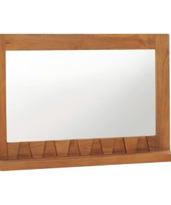 Zidno ogledalo s policom 60 x 12 x 40 cm od masivne tikovine