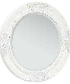 Zidno ogledalo u baroknom stilu 50 cm bijelo