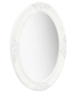 Zidno ogledalo u baroknom stilu 50 x 70 cm bijelo