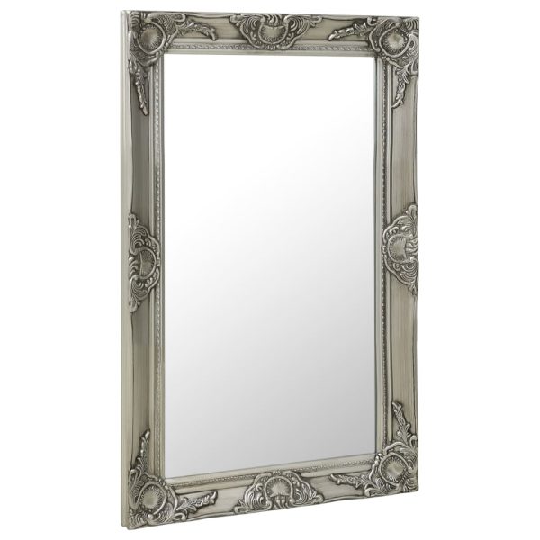 Zidno ogledalo u baroknom stilu 50 x 80 cm srebrno