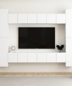 10-dijelni set TV ormarića bijeli od iverice