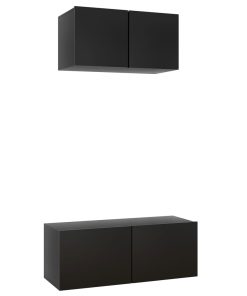 2-dijelni set TV ormarića od iverice crni