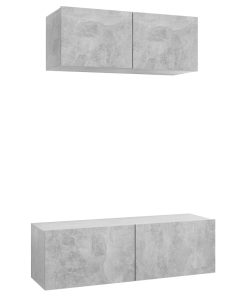2-dijelni set TV ormarića siva boja betona od iverice