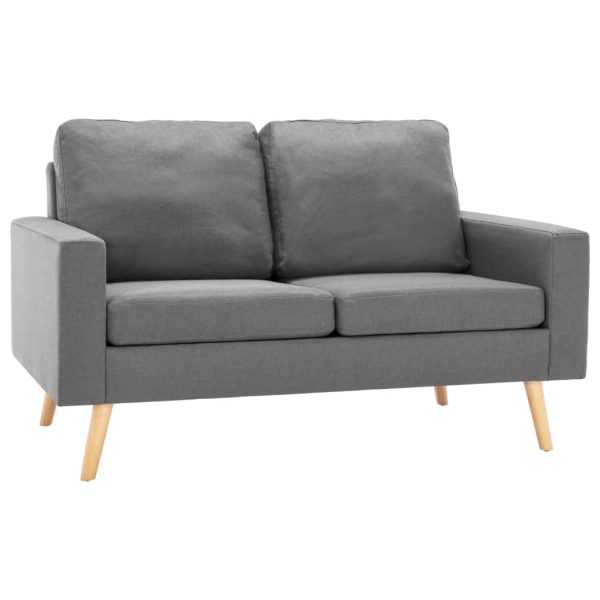 2-dijelni set sofa od tkanine svjetlosivi