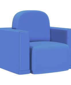 2-u-1 dječja sofa od umjetne kože plava