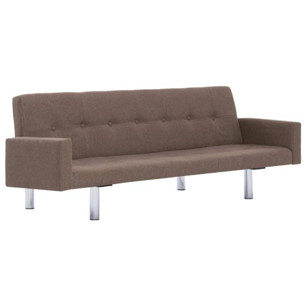 282220 Sofa Bed with Armrest Brown Polyester
