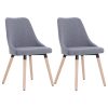 283625 Dining Chairs 2 pcs Light Grey Fabric