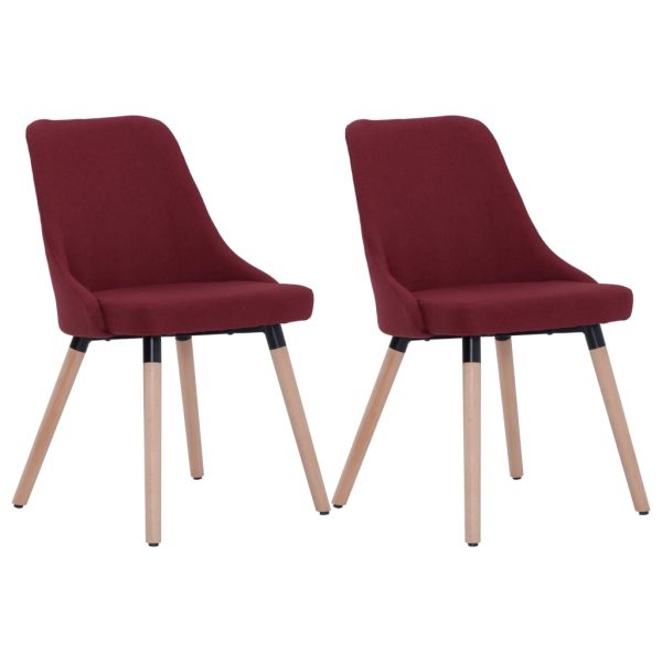 283633 Dining Chairs 2 pcs Wine Red Fabric