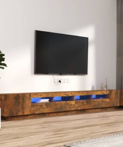 3-dijelni set TV ormarića LED boja dimljenog hrasta drveni