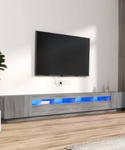 3-dijelni set TV ormarića LED boja hrasta od konstruiranog drva