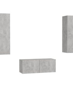 3-dijelni set TV ormarića siva boja betona od iverice