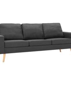 3-dijelni set sofa od tkanine tamnosivi