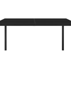 313099 Garden Table 130x130x72 cm Black Steel and Glass