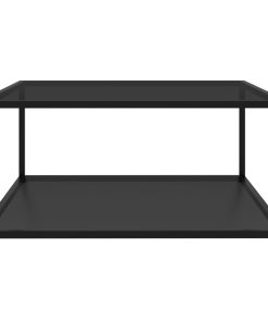 322893 Coffee Table Black 80x80x35 cm Tempered Glass