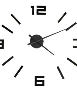 325156 3D Wall Clock Modern Design Black 100 cm XXL