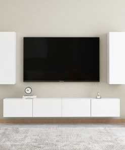 4-dijelni set TV ormarića bijeli od iverice
