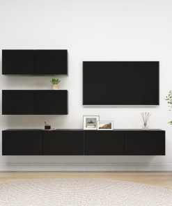 4-dijelni set TV ormarića od iverice crni