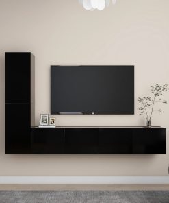 4-dijelni set TV ormarića od iverice crni