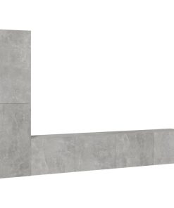 4-dijelni set TV ormarića siva boja betona drveni