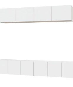 5-dijelni set TV ormarića bijeli od konstruiranog drva