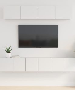 5-dijelni set TV ormarića bijeli od konstruiranog drva