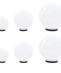 6-dijelni set LED kuglastih svjetiljki 20/30/40 cm PMMA
