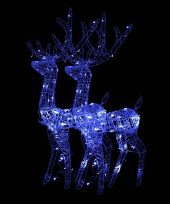 Akrilni ukrasni božićni sobovi 2 kom 120 cm plavi