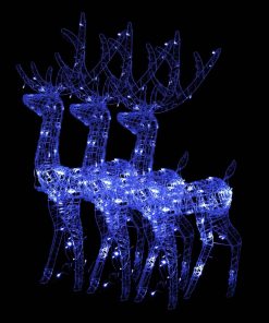 Akrilni ukrasni božićni sobovi 3 kom 120 cm plavi