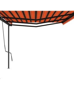 Automatska tenda na uvlačenje 6 x 3 m narančasto-smeđa
