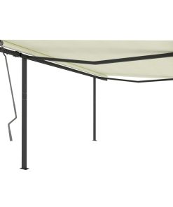 Automatska tenda na uvlačenje sa stupovima 4 x 3 m krem