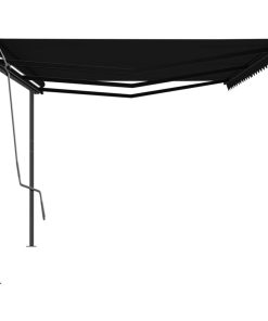 Automatska tenda na uvlačenje sa stupovima 6 x 3 m antracit