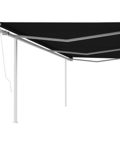 Automatska tenda na uvlačenje sa stupovima 6 x 3 m antracit