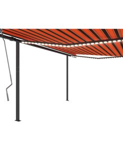 Automatska tenda sa senzorom LED 4 x 3 m narančasto-smeđa