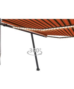 Automatska tenda sa senzorom LED 400 x 300 cm narančasto-smeđa