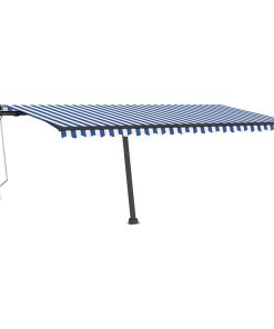 Automatska tenda sa senzorom LED 500 x 350 cm plavo-bijela