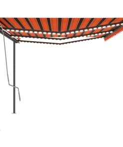 Automatska tenda sa senzorom LED 6 x 3 m narančasto-smeđa