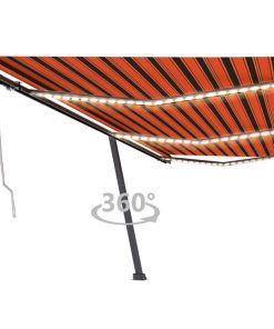 Automatska tenda sa senzorom LED 600 x 300 cm narančasto-smeđa