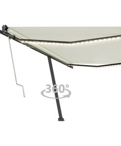 Automatska tenda sa senzorom za vjetar LED 500 x 350 cm krem