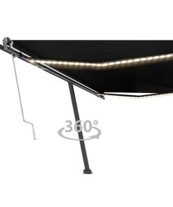 Automatska tenda sa senzorom za vjetar LED 500x300 cm antracit
