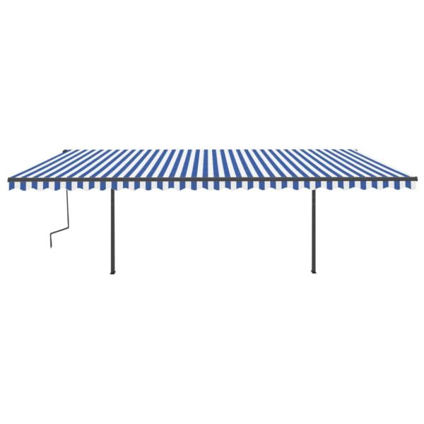 Automatska tenda sa senzorom za vjetar LED 6 x 3 m plavo-bijela - Slika 3