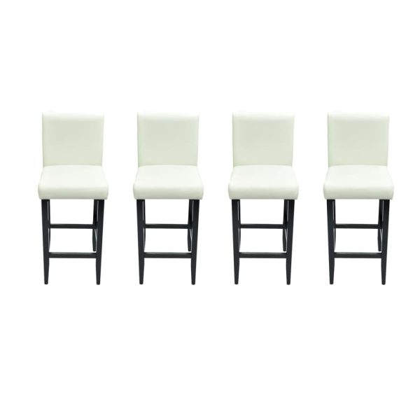 Barske stolice od umjetne kože 4 kom bijele