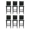 Barske stolice od umjetne kože 6 kom crne