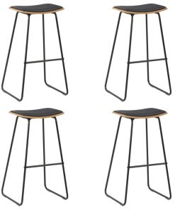 Barski stolci od umjetne kože 4 kom crni