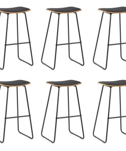Barski stolci od umjetne kože 6 kom crni