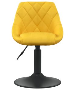 Blagovaonska stolica boja senfa baršunasta